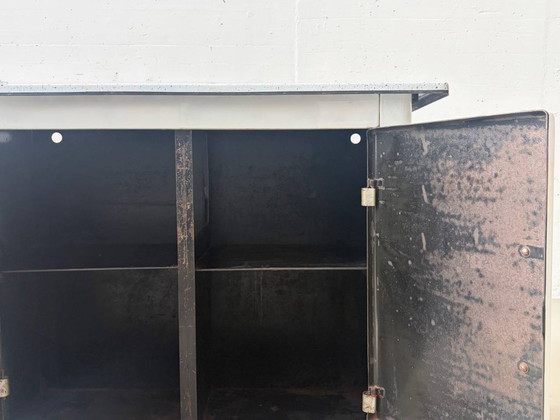 Image 1 of Metal sideboard / kitchen cabinet in industrial style, 1950s