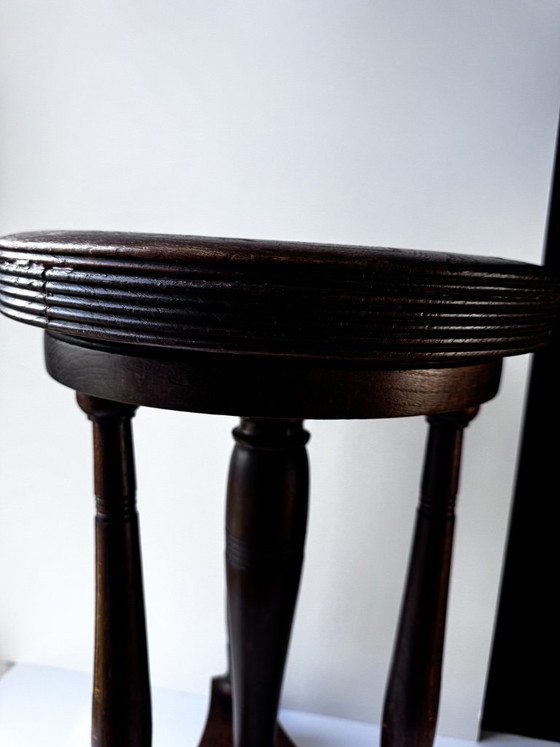 Tabouret de piano Art Déco en chêne massif, vers 1930 – Textile (photo 7 of 10)