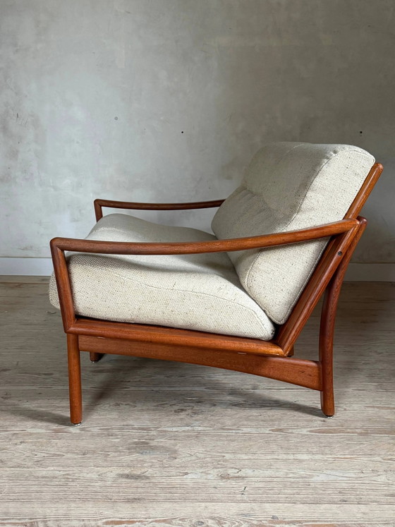 Skandinavisches 2-Sitzer-Sitzsofa aus Teakholz von Kirsten & Sven E. Jensen – Glostrup, 2 Sitzer Sofas, Wool (photo 2 of 5)