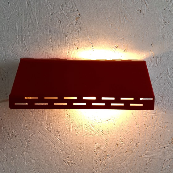 Image 1 of Lampada da parete vintage G&G in metallo, rossa/bianca, anni '80