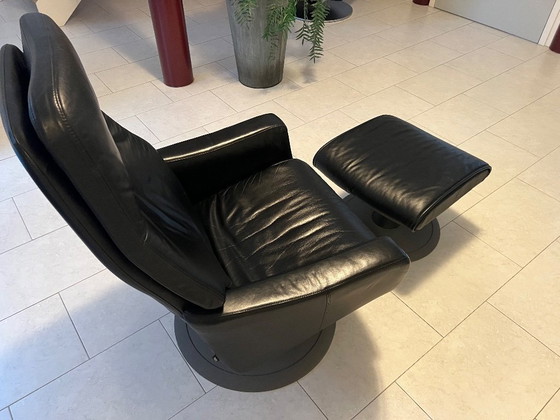 Image 1 of Leather recliner with footrest