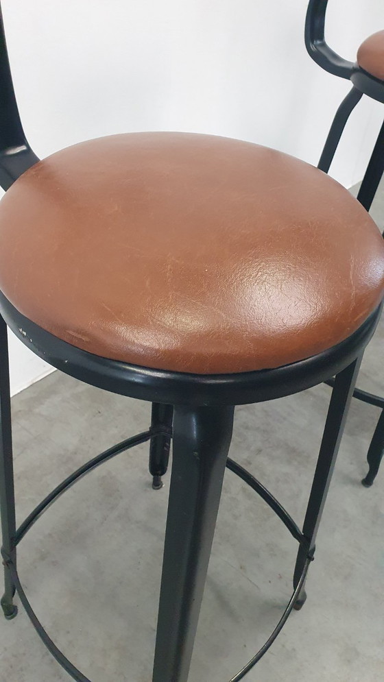 Image 1 of 3x Chaise Nicolle Sgabello da bar in metallo dal design industriale francese