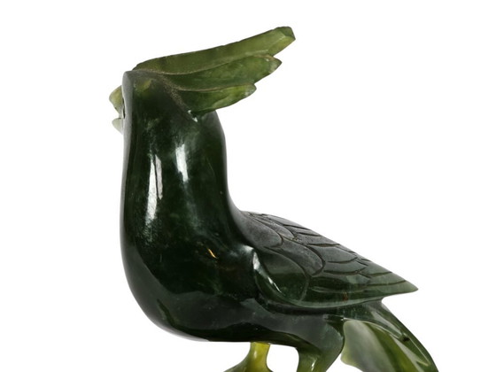 Image 1 of Vintage Chinese Export Bowenite "Jade" Carving of a Bird of Paradise - 2nd half of the 20th century