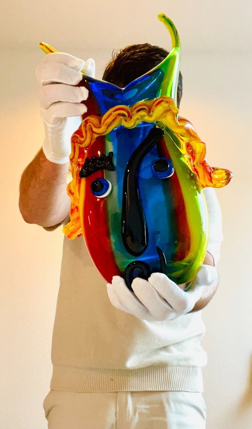 Vase face color colors murano picasso style brand new unique