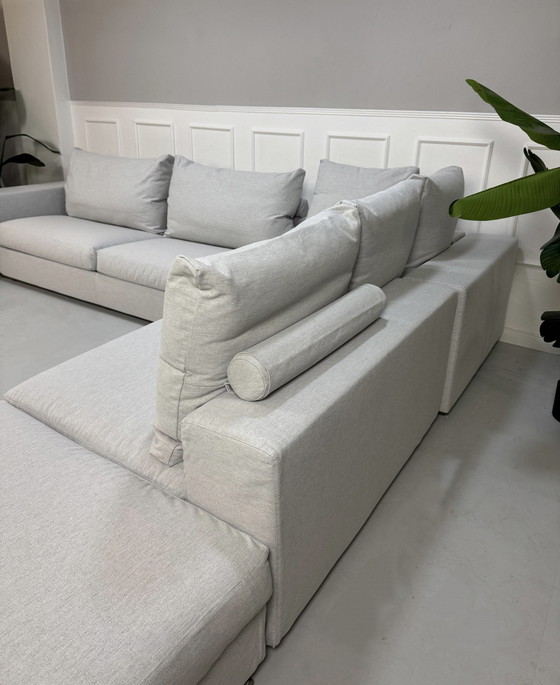 Image 1 of Flexform Groundpiece designer sofa fabric gray couch corner sofa