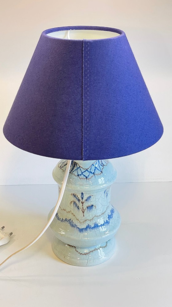Image 1 of Lampada vintage in ceramica blu chic