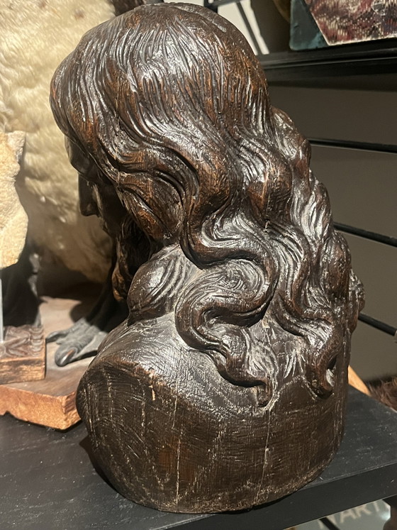 Image 1 of Museum-quality 18th-Century Oak Bust of Christ (c. 1725) | Ecclesiastical Masterpiece