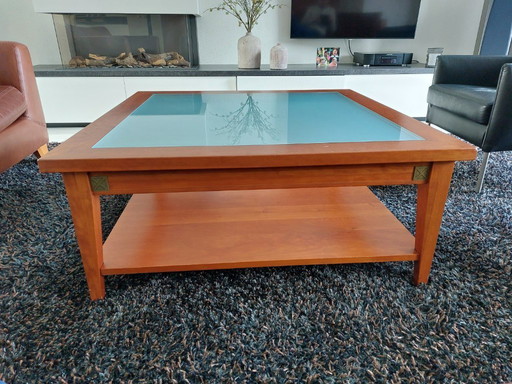 Coffee table cherry with frosted glass top