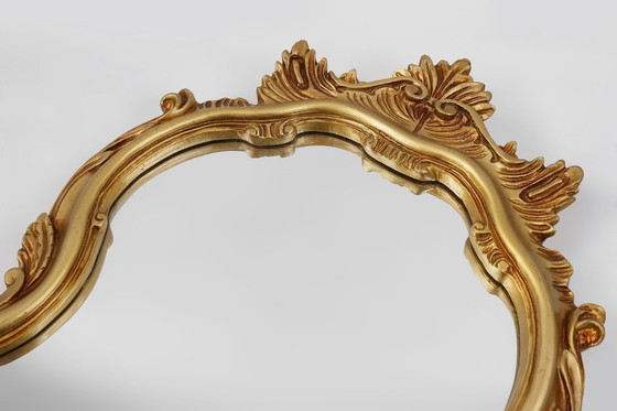 Image 1 of Specchio dorato in stile barocco di metà secolo, Francia, anni '50