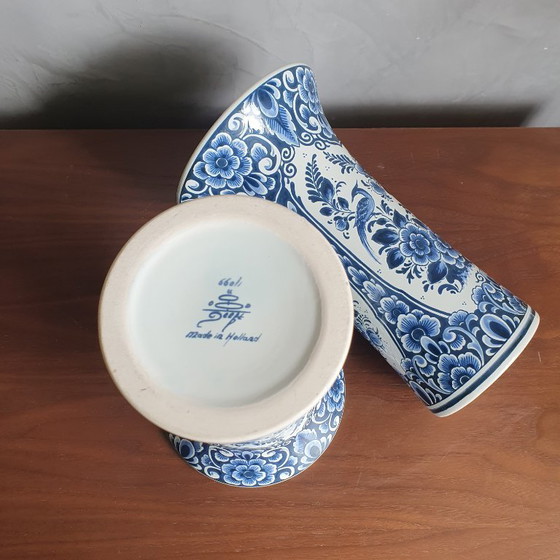 Image 1 of Jarrones azules de Delft de 1950