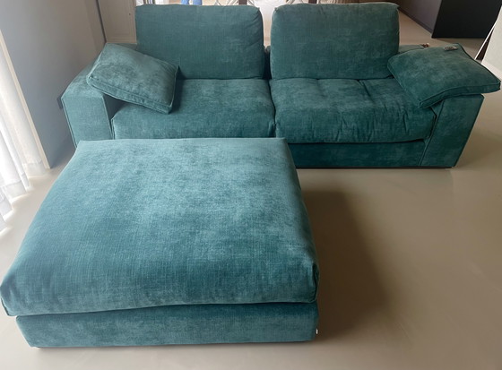 Image 1 of NEW pouf green blue Melchior