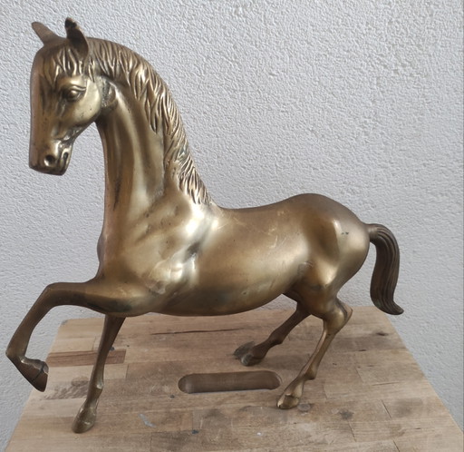 Vintage XL Hollywood Regency Horse - Brass (32 cm)