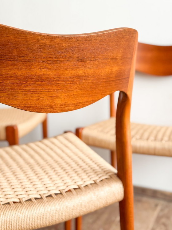 Image 1 of Niels O. Møller Modell 71 Esszimmerstuhl, 8er-Set für J.L. Mollers, 1951