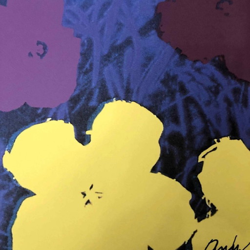 Lithografie "Poppy Flowers" uit de jaren 1990, geïnspireerd op Andy Warhol. – lithos zeefdrukken, Paper (photo 2 of 11)