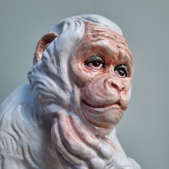 Image 1 of Italiaans keramiek, Aap, mid century Hollywood Regency