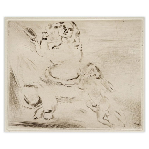 Jules PASCIN Venus y el amor, grabado, 1980