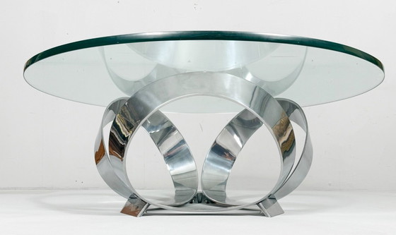 Image 1 of Space Age Table basse/table basse de Knut Hesterberg pour Ronald Schmitt, Diamond Aluminium, années 1970, Allemagne