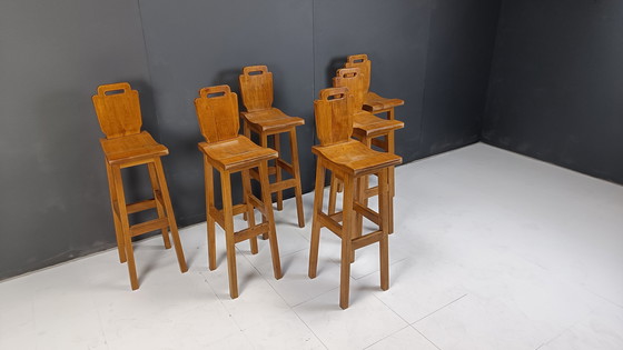 Image 1 of Mid Century Brutalist Bar Stools, 1960s