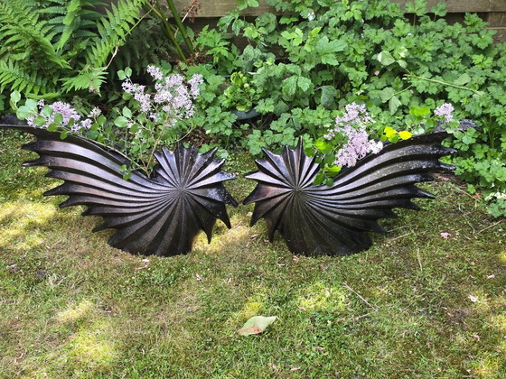 Image 1 of Set Of 2 Large Aluminum Vases, Falling Star