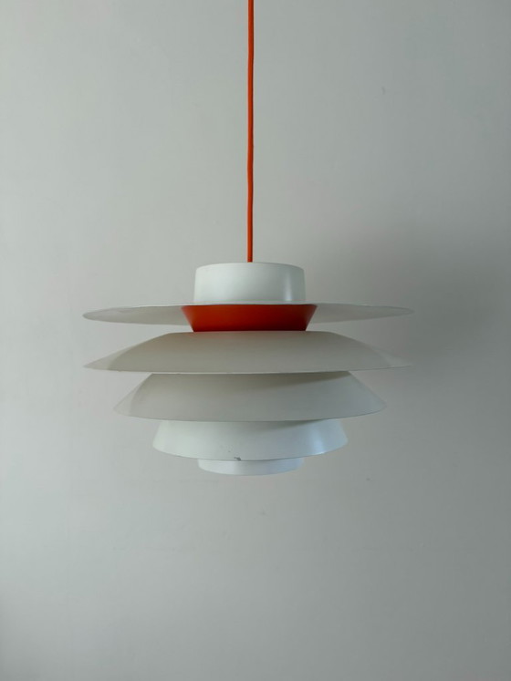 Vintage Verona pendel 5 disks - Nordisk Solar Compagni - Sven Middelboe, Pendant lamps, Aluminium, Orange (photo 2 of 13)