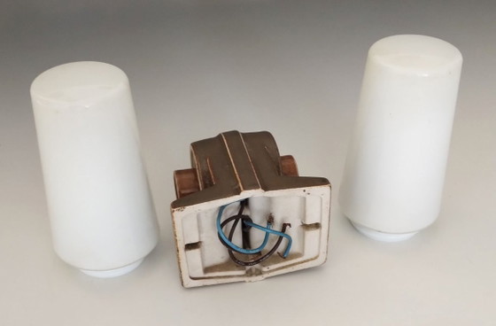Image 1 of Wandleuchte, Keramik und Opalglas, Doppelversion