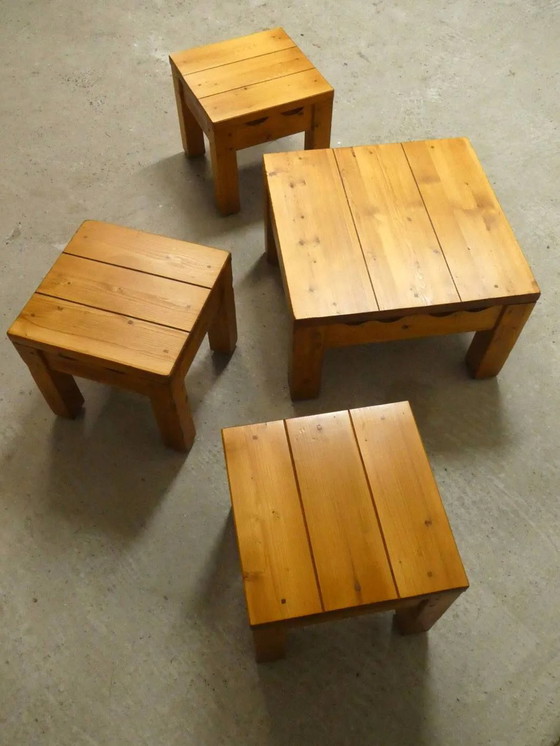 pine living room set, 1980 – Coffee tables, Wood, Vintage (photo 4 of 10)
