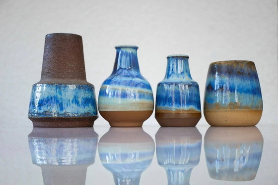 Image 1 of Mid-century modern art pottery vases by Michael Andersen, 1960s, set of 4