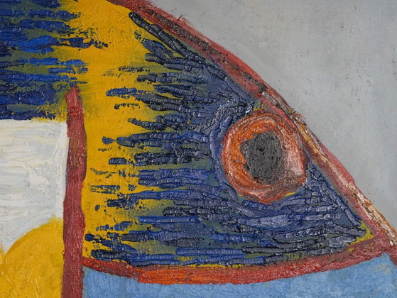 Large-Scale “Le Regard” Oil Painting After Karel Appel, Netherlands, 1990s, Paintings & Drawings, Wood (photo 4 of 10)