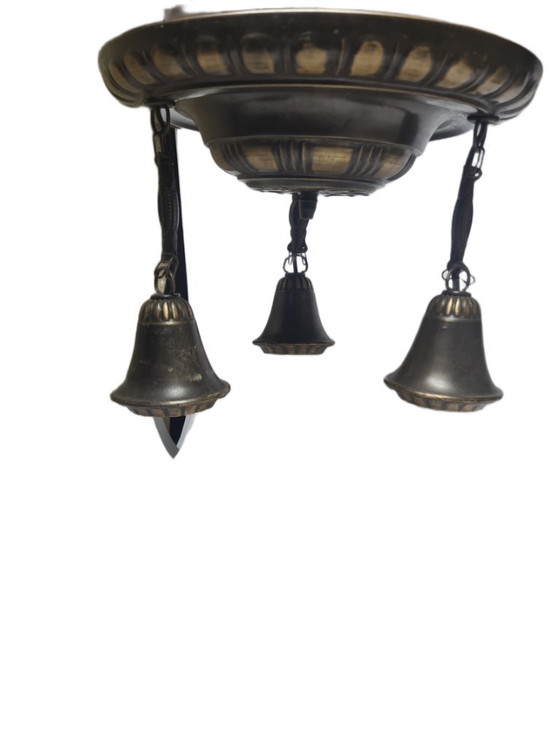 Art Nouveau Chandelier, Austro Hungarian Empire, 1900s – Metal, Brass (photo 5 of 13)