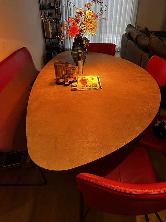 Image 1 of Leolux Didore eetkamerbank, 70 breed x 58 diep. 1670,00 1670,00 Bekleding kuip: Steelcut trio 645, garen ton sur ton. Bekleding 