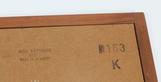 Image 1 of large rectangular danish modern WALL MIRROR aksel kjersgaard odder furniture denmark solid teak frame 1970s