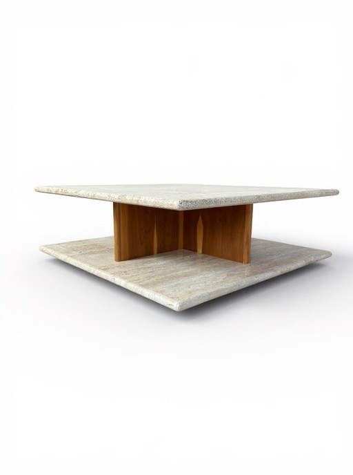 Vintage travertine table from the 1980s