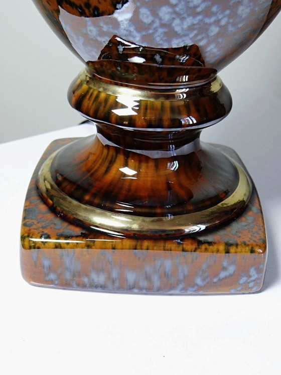 Image 1 of Vintage Italian pyrite ceramic lamp, 1970s-1980s Hollywood Regency