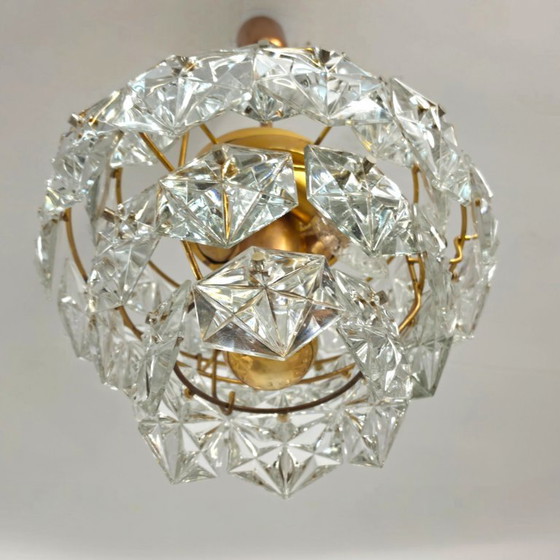 Kinkeldey Kroonluchter 70s Messing Kristal Mid Century – Crystal, Brass (photo 5 of 7)