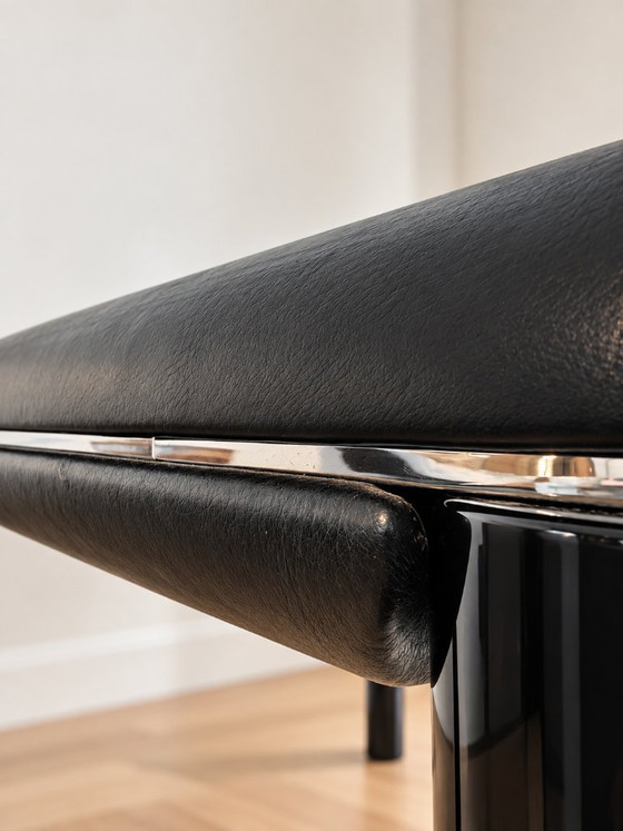 Charles Pfister for Knoll International – Pfister Table, C. 1979 – Bureaux, Leather, Metal (photo 4 of 5)