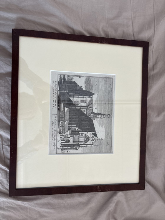 Image 1 of Etchings Haarlem Bavo Cathedral and Welgelegen Pavilion