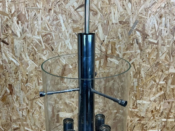 Image 1 of Lampadario anni &#39;60-&#39;70, enorme lampadario a sospensione in vetro Limburg e design cromato