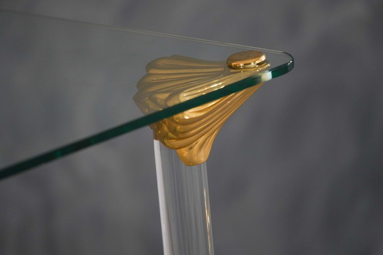 Image 1 of Carrello di servizio vintage in ottone e lucite, Francia, anni '60