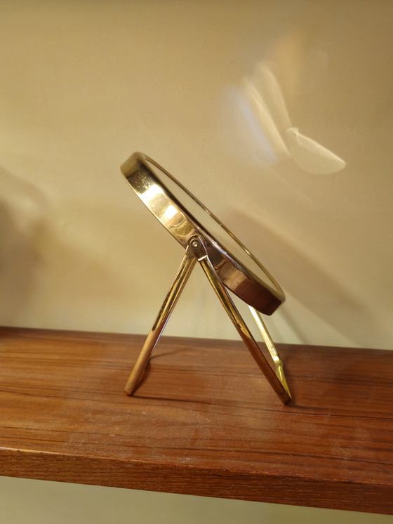 Image 1 of Vintage Messing Make-up Spiegel Kaptafel Makeup