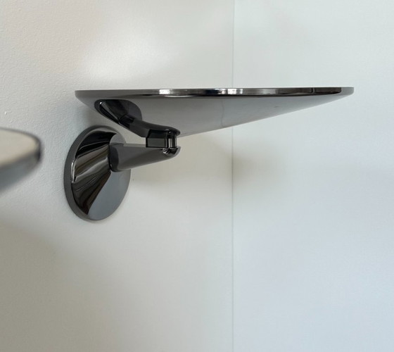 Image 1 of Coppia di applique vintage, metallo cromato, Italia 1970