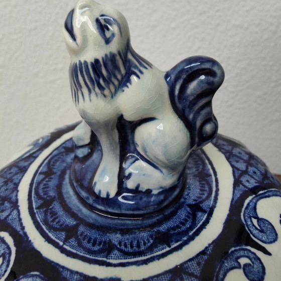 Image 1 of Vaso antico vintage in porcellana con coperchio Petrus Regout