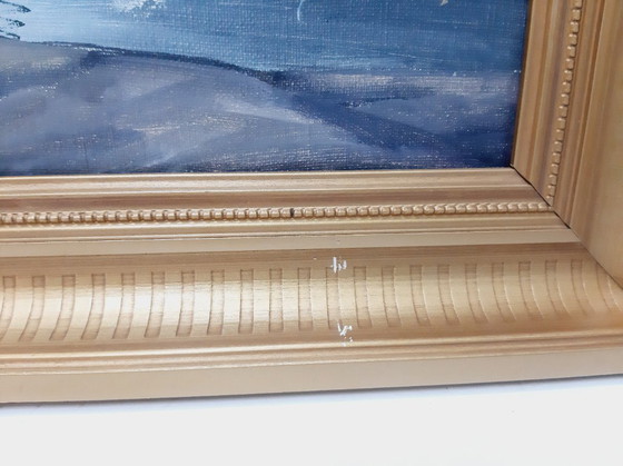 Image 1 of Peinture à l'huile originale vintage sur toile, œuvre d'art signée et encadrée