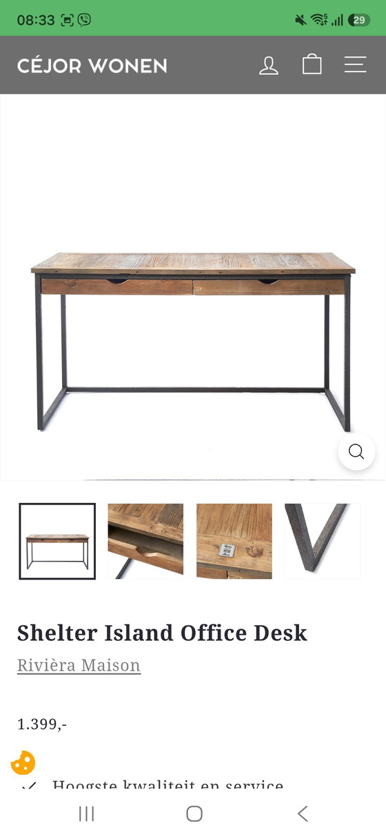 Riviera Maison Bureau Shelter Island – Rivièra Maison, Escritorios, Metal, Wood (photo 3 of 5)