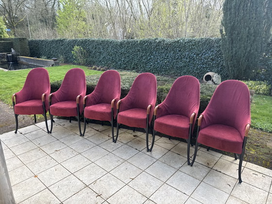 Image 1 of Ensemble de 6 fauteuils italiens Giorgetti, années 1980