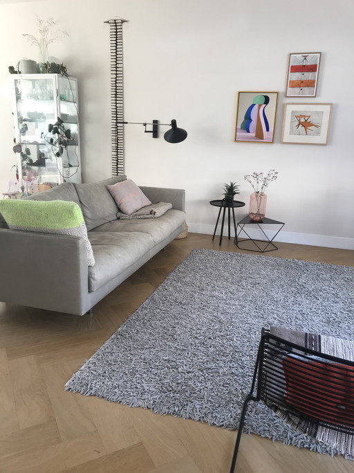 Grijs vloerkleed zacht leer (180x240)