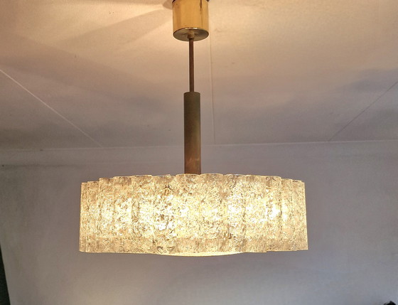Image 1 of Doria Leuchten hanging lamp, Mid Century Modern design.32 ice cream tubes,