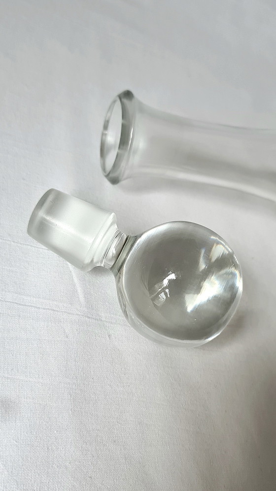 Vintage 2 Eleganti Caraffe in Vetro 31 / 27,5 cm Ottime Condizioni – Bicchieri e caraffe, Glass (photo 6 of 15)