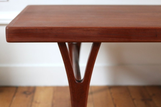 Table basse teck scandinave teck vintage Trioh 1960, Tables basses, Bois, Marron, Mid Century Modern (photo 6 sur 8)