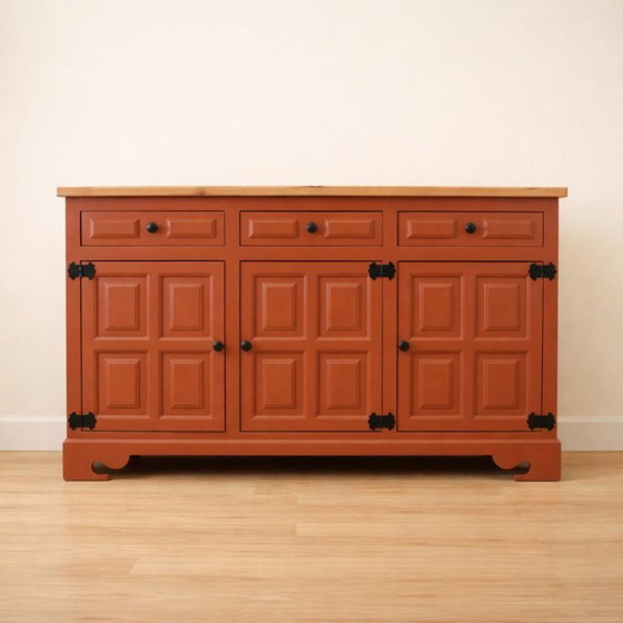 1940s Spanish Castilian Style Narrow Sideboard – Wood (photo 3 of 9)