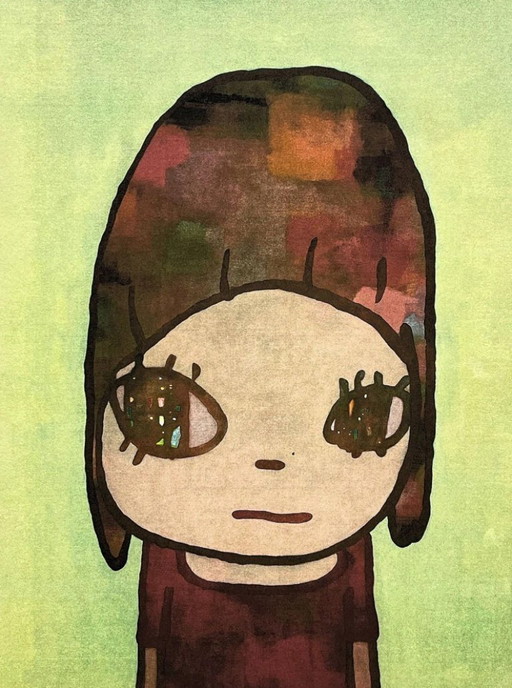 D'après Nara Yoshitomo, Portrait d'une jeune fille, années 1990, lithographie en édition limitée